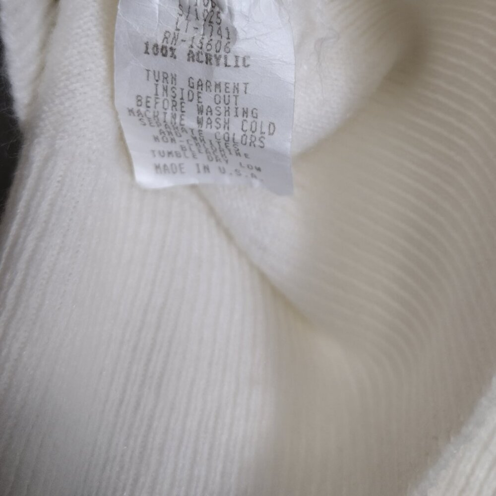 DUVET USA Ivory Pearl Shoulder Sweater XL Mock Neck Knit - Picture 8 of 11